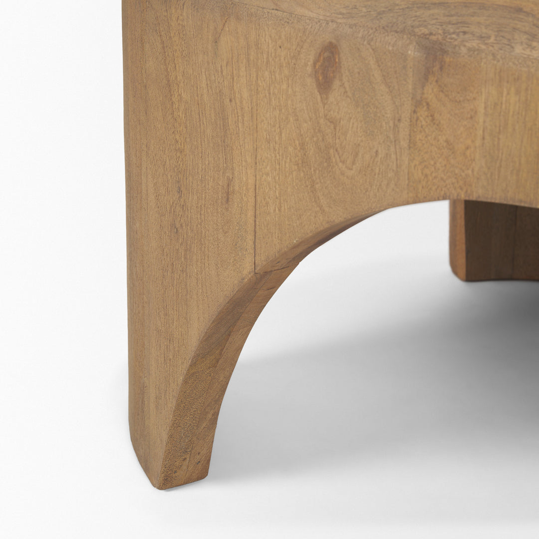 Shima Oval Light Brown Wood w/ Arched Legs Coffee Table Living Room Mercana