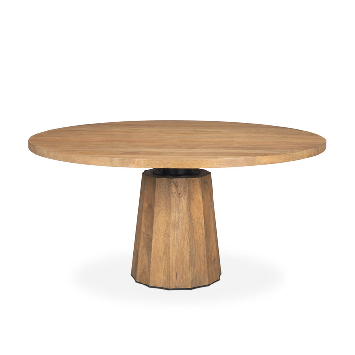 Swanson 60" Light Brown Wood Round Pedestal Dining Table Dining Room Mercana