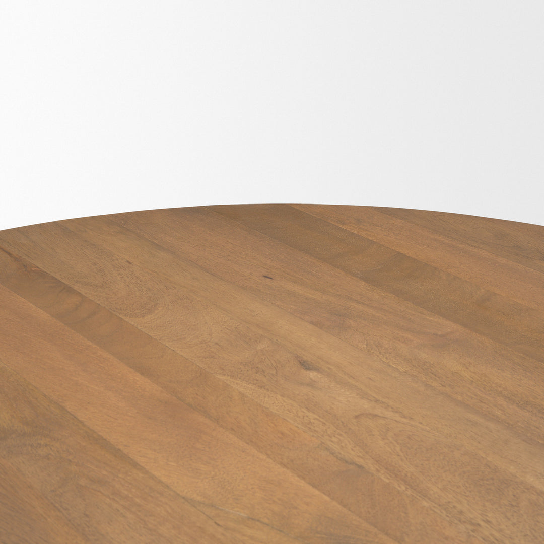 Swanson 60" Light Brown Wood Round Pedestal Dining Table Dining Room Mercana