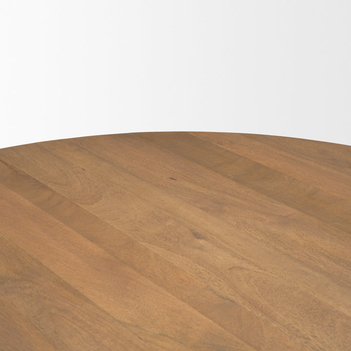 Swanson 60" Light Brown Wood Round Pedestal Dining Table Dining Room Mercana