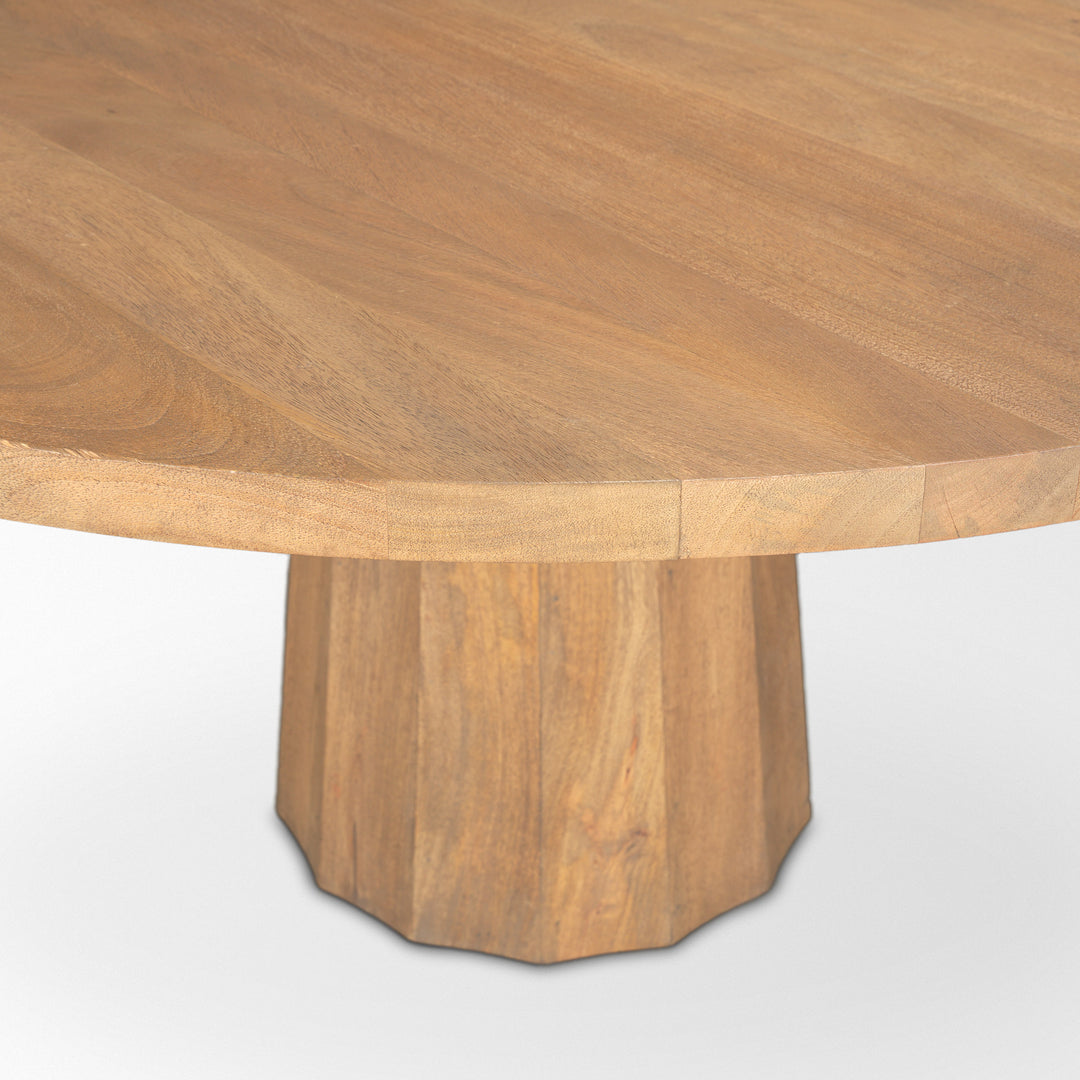 Swanson 60" Light Brown Wood Round Pedestal Dining Table Dining Room Mercana