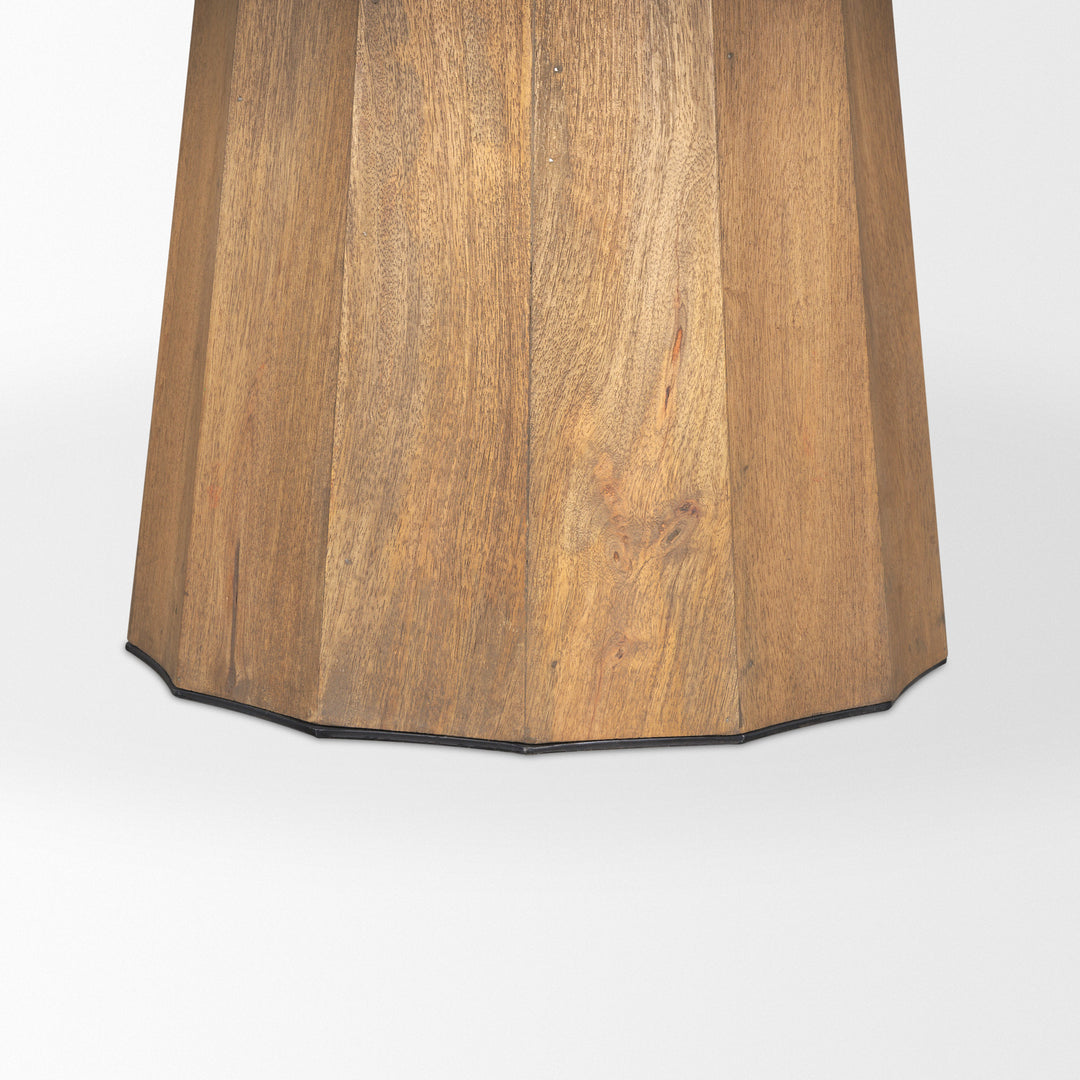 Swanson 60" Light Brown Wood Round Pedestal Dining Table Dining Room Mercana