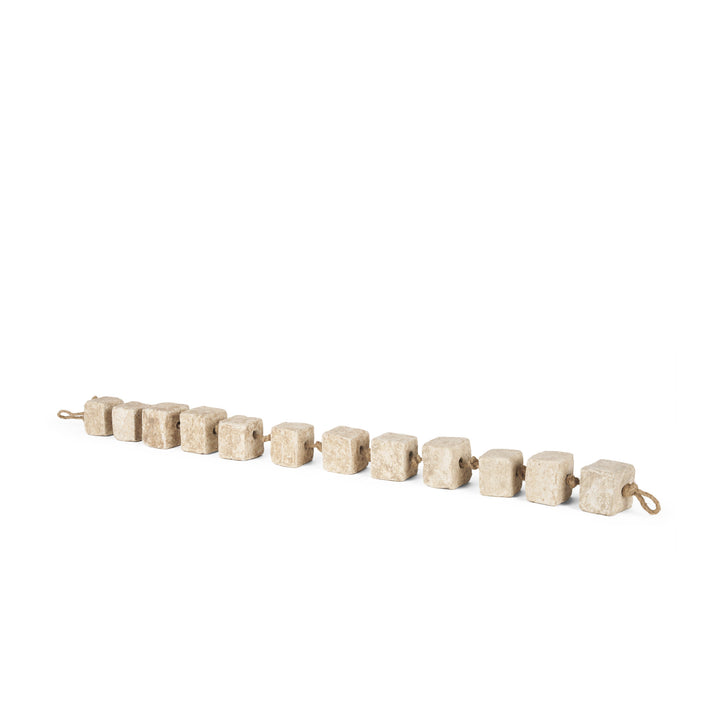 Mala Beige Paper Mache Cube Garland Decor Mercana