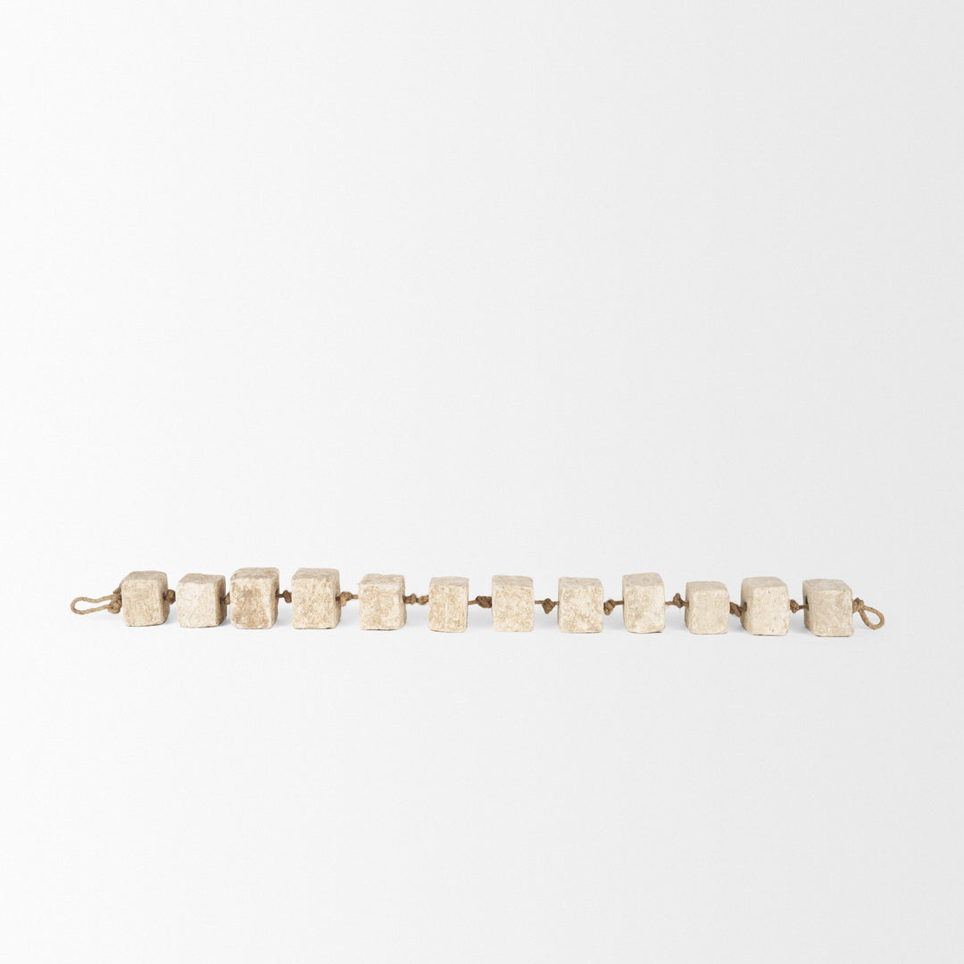 Mala Beige Paper Mache Cube Garland Decor Mercana