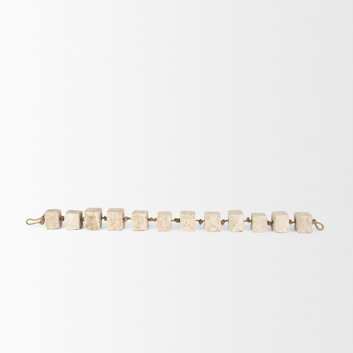 Mala Beige Paper Mache Cube Garland Decor Mercana