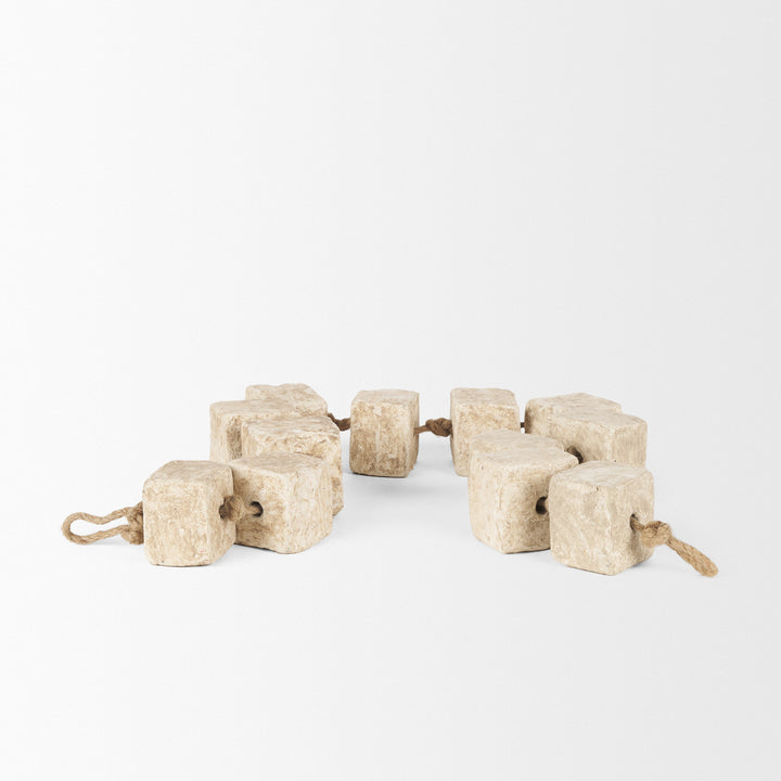 Mala Beige Paper Mache Cube Garland Decor Mercana