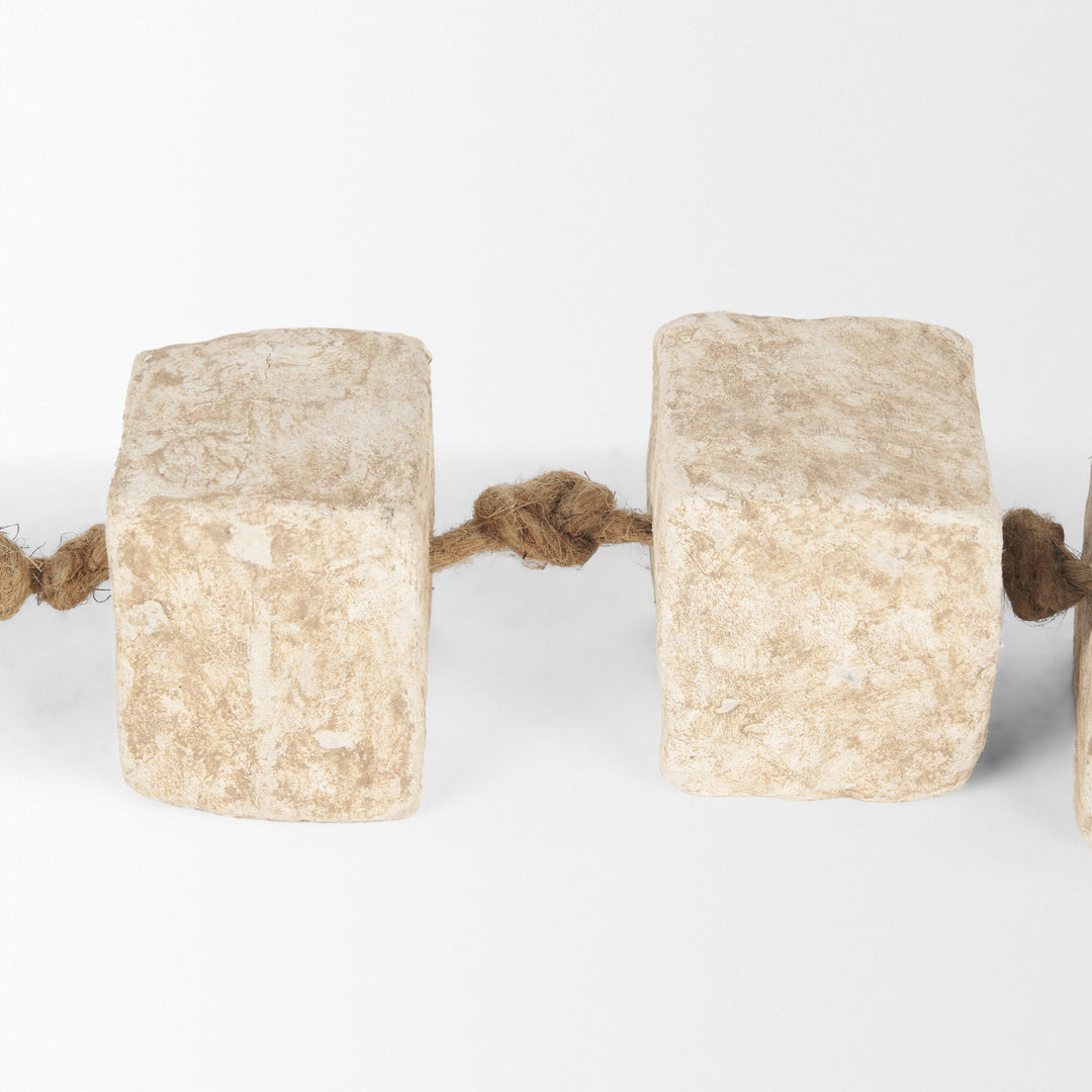 Mala Beige Paper Mache Cube Garland Decor Mercana