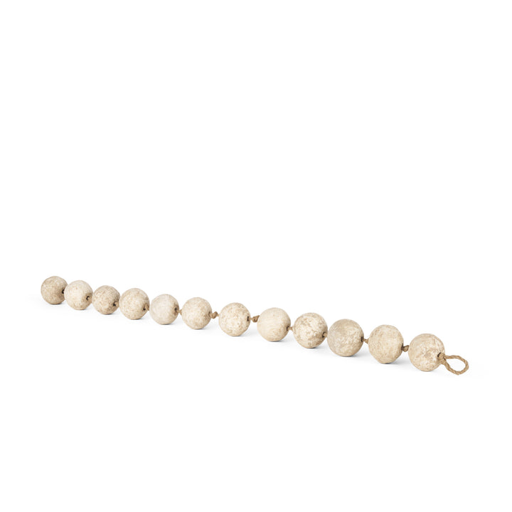 Varamala Beige Paper Mache Sphere Garland Decor Mercana