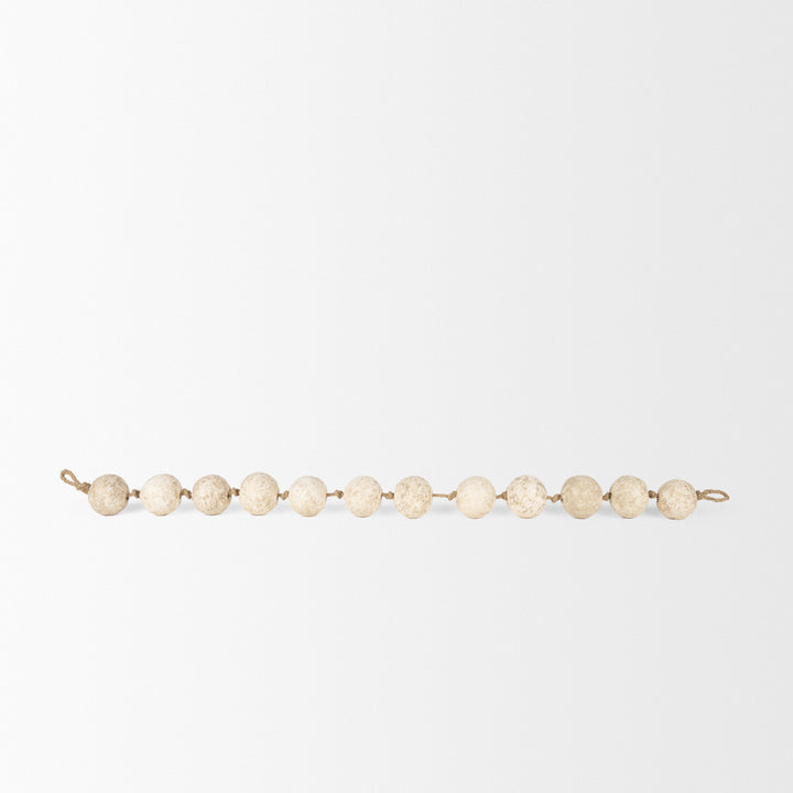 Varamala Beige Paper Mache Sphere Garland Decor Mercana