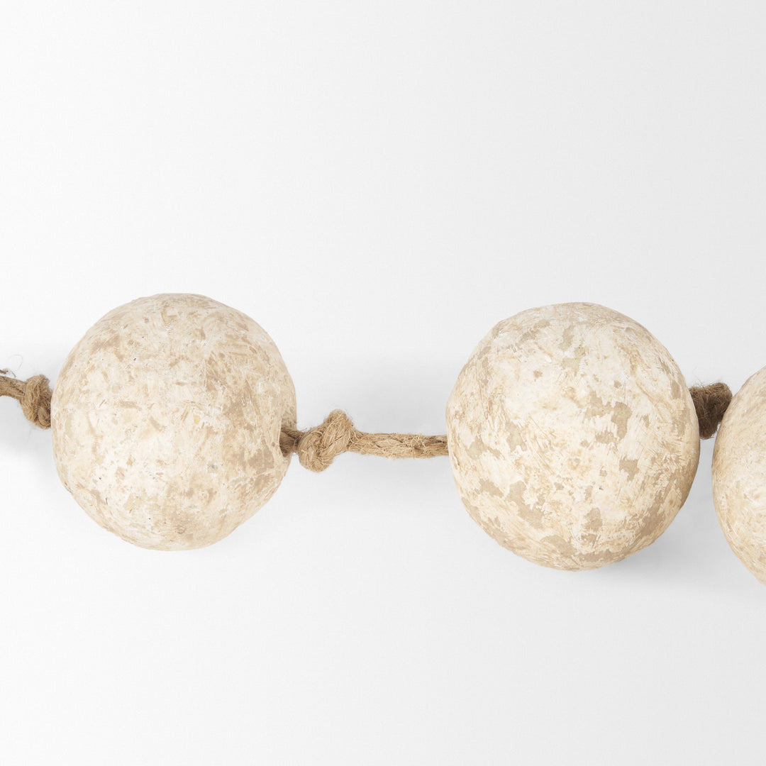 Varamala Beige Paper Mache Sphere Garland Decor Mercana