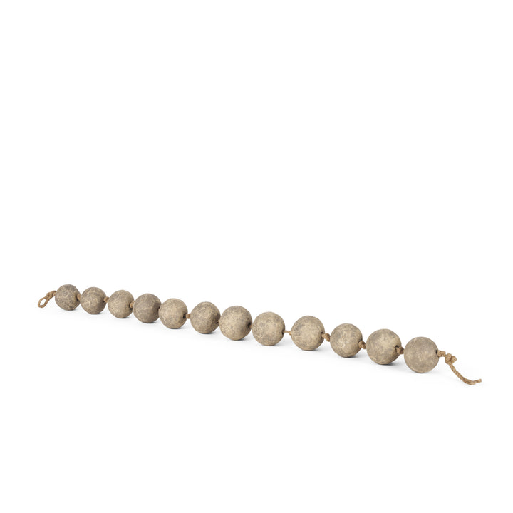 Varamala Dark Beige Paper Mache Sphere Garland Decor Mercana
