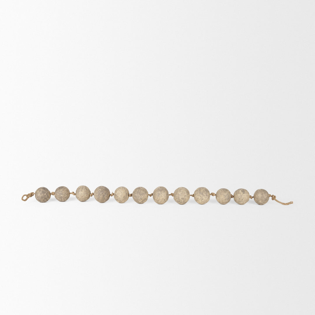 Varamala Dark Beige Paper Mache Sphere Garland Decor Mercana