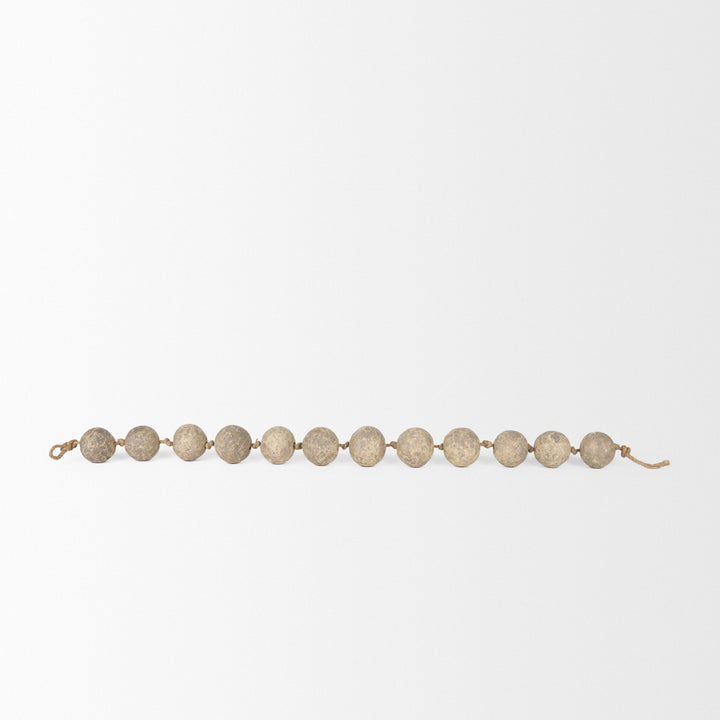 Varamala Dark Beige Paper Mache Sphere Garland Decor Mercana