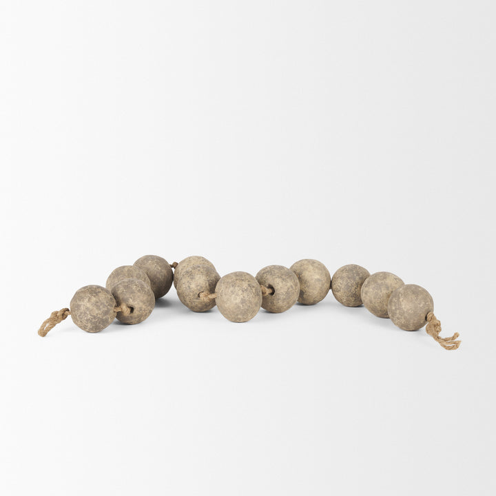 Varamala Dark Beige Paper Mache Sphere Garland Decor Mercana