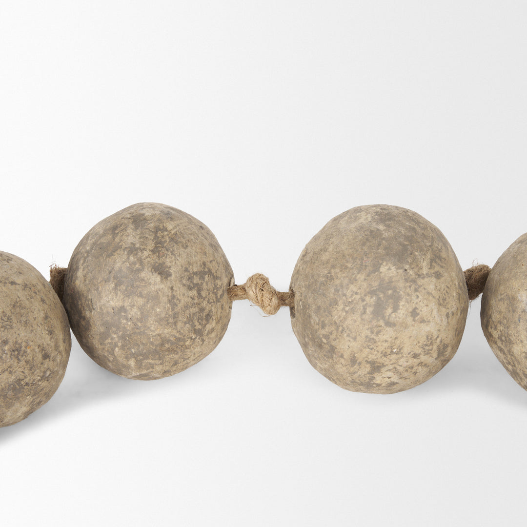 Varamala Dark Beige Paper Mache Sphere Garland Decor Mercana
