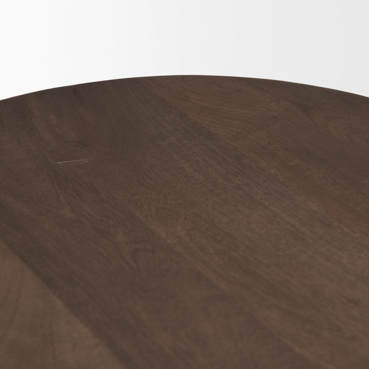 Weldon Dark Brown Wood w/ Matte Black Metal Counter Stool Dining Room Mercana
