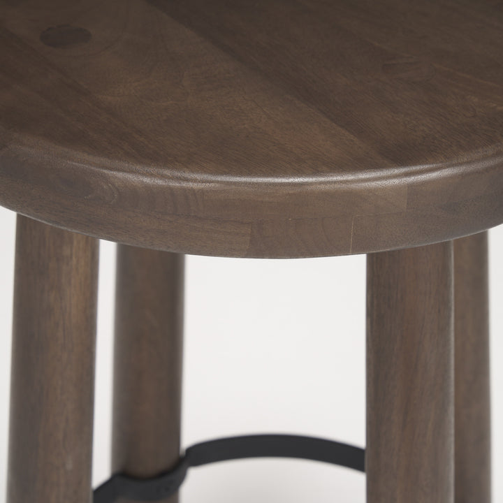 Weldon Dark Brown Wood w/ Matte Black Metal Counter Stool Dining Room Mercana