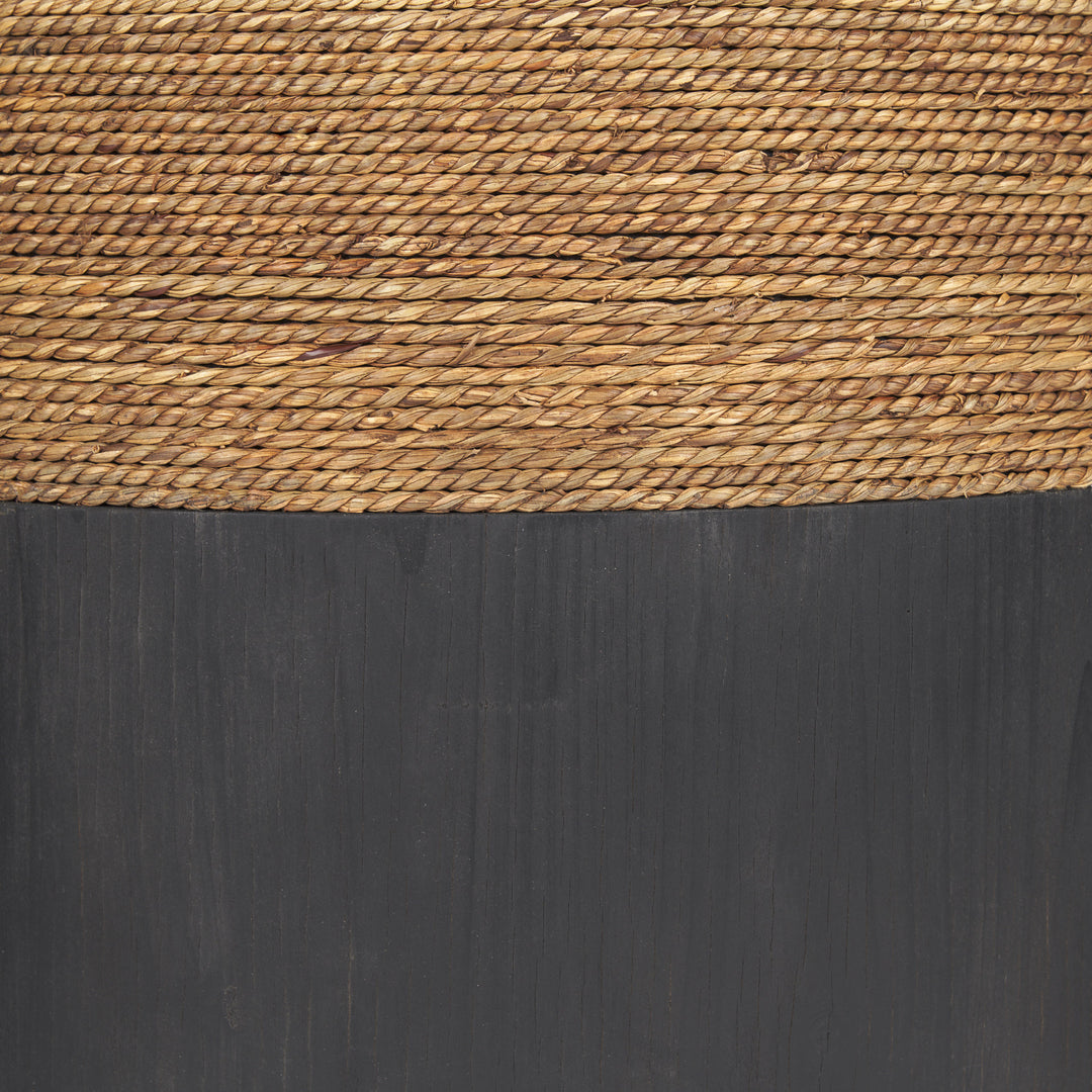 Wenopa Matte Black Wood w/ Natural Jute Accent Tables Dining Room Mercana
