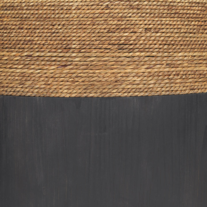 Wenopa Matte Black Wood w/ Natural Jute Accent Tables Dining Room Mercana
