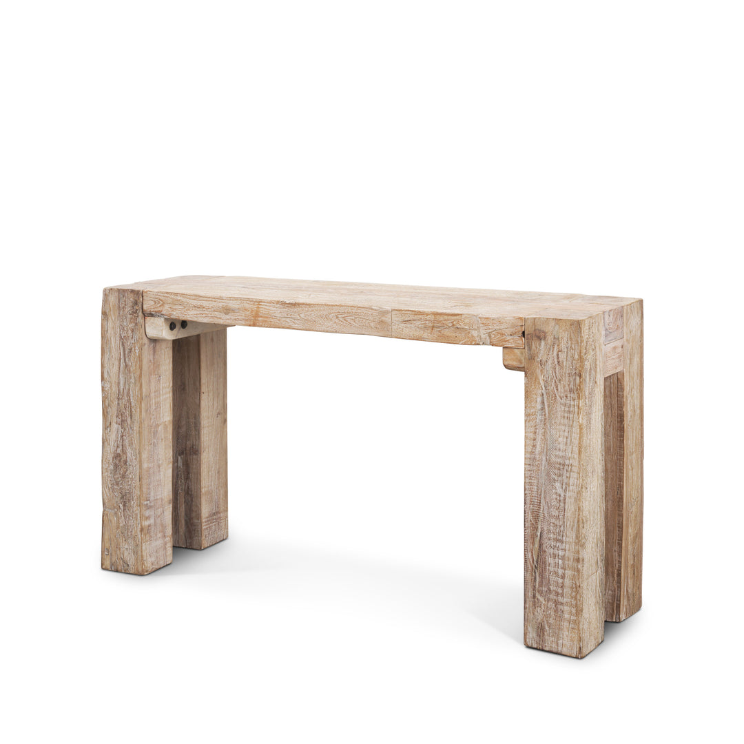 McArthur Whitewash Reclaimed Wood Console Table Dining Room Mercana