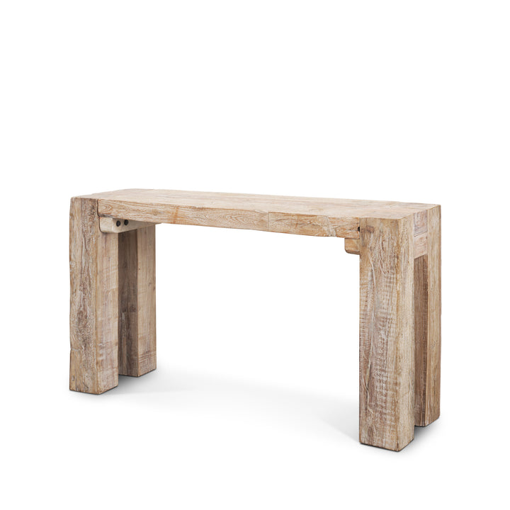 McArthur Whitewash Reclaimed Wood Console Table Dining Room Mercana