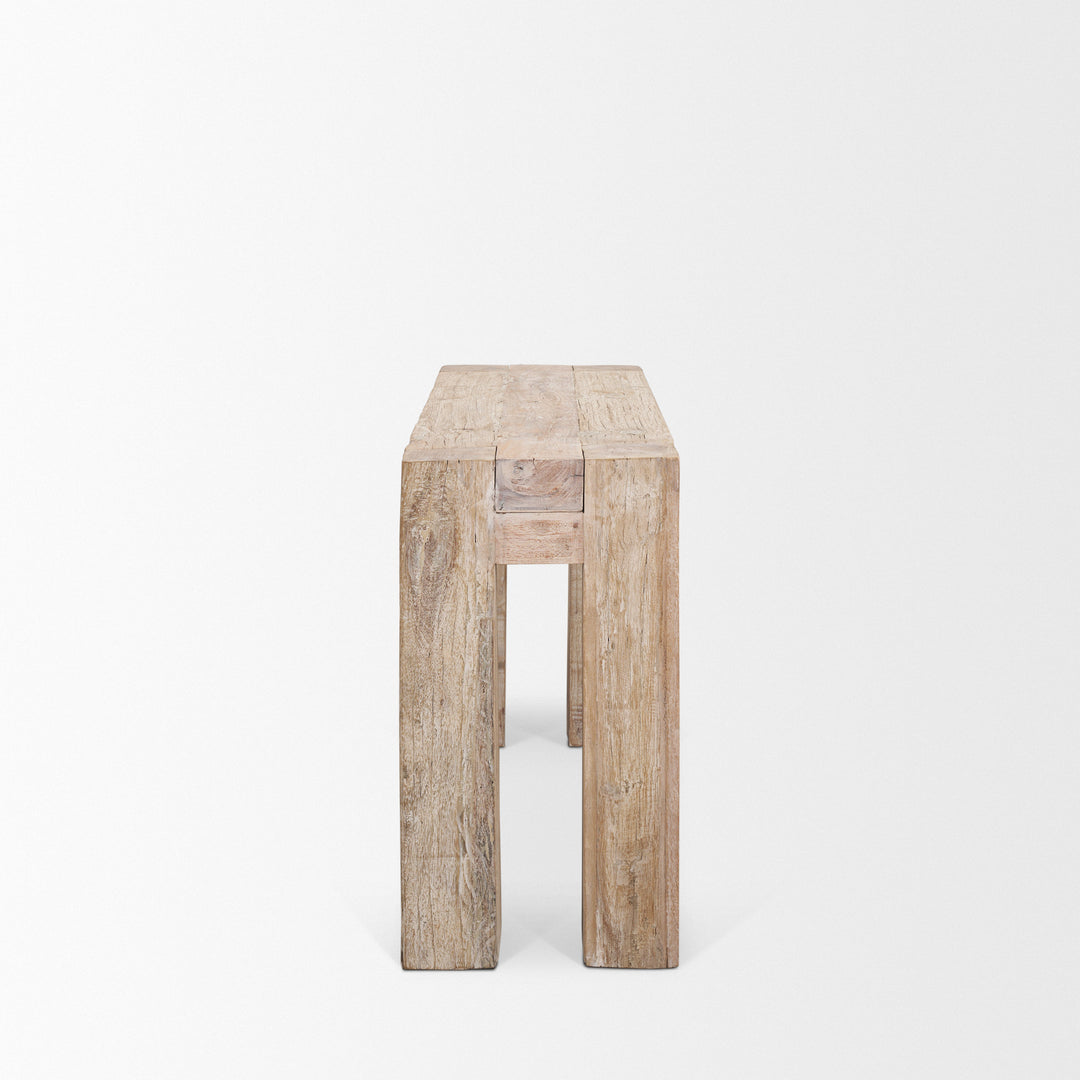 McArthur Whitewash Reclaimed Wood Console Table Dining Room Mercana