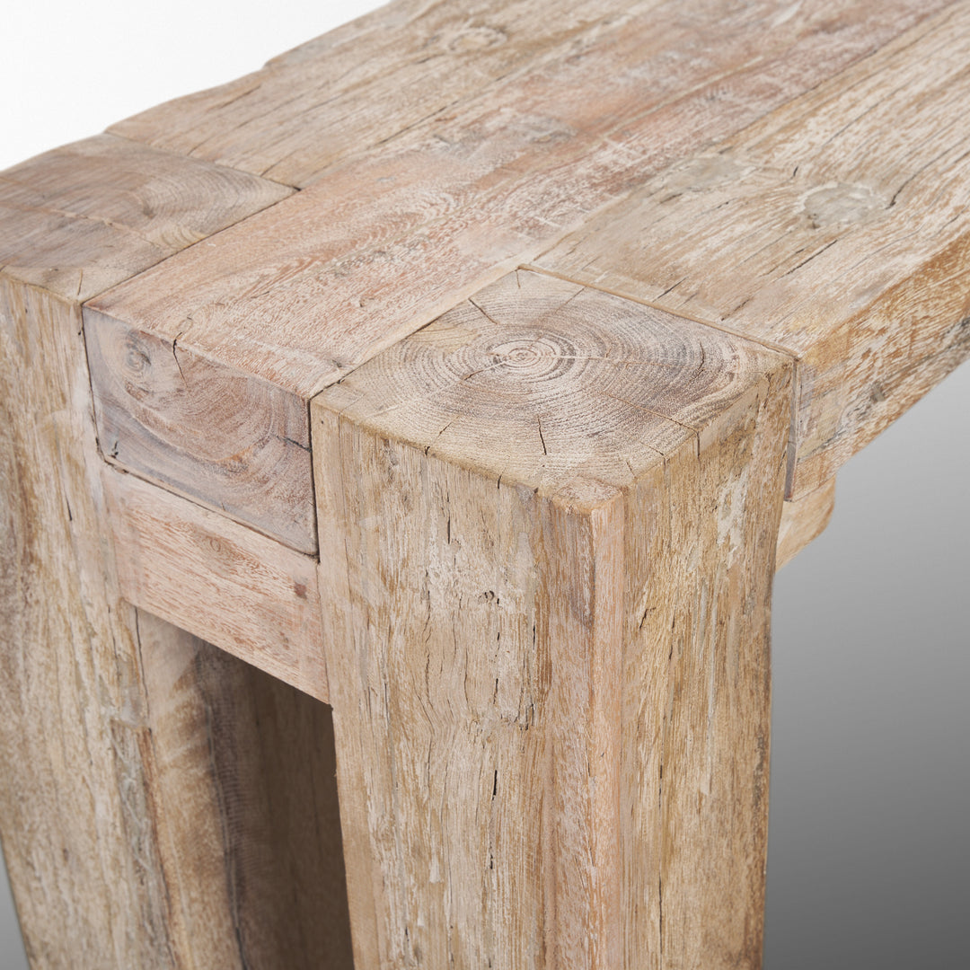 McArthur Whitewash Reclaimed Wood Console Table Dining Room Mercana