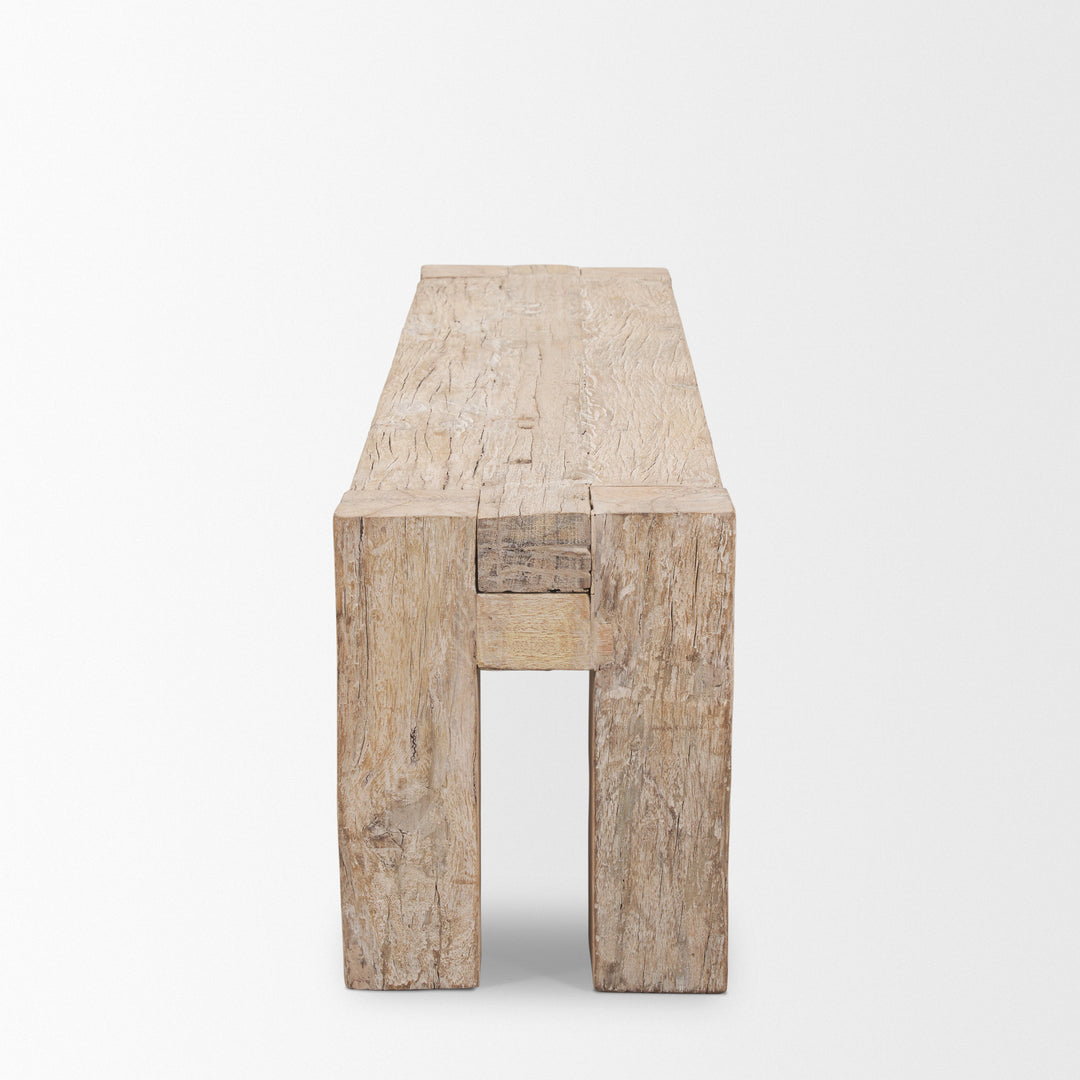 McArthur Whitewash Reclaimed Wood Bench Living Room Mercana