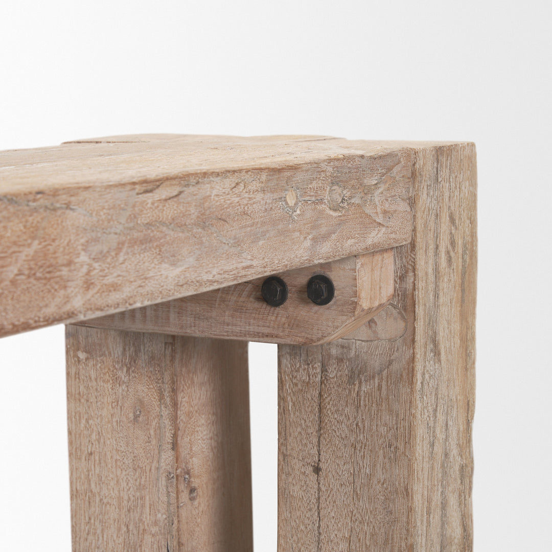 McArthur Whitewash Reclaimed Wood Bench Living Room Mercana