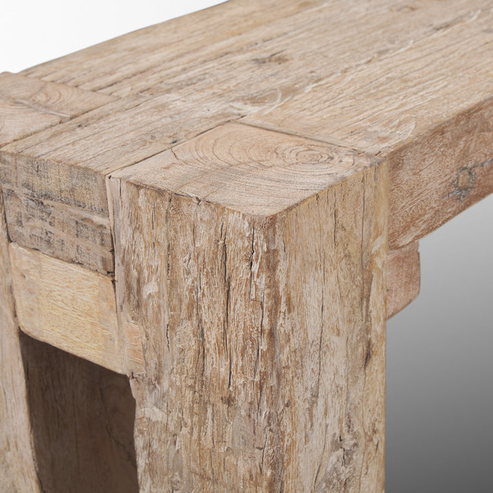 McArthur Whitewash Reclaimed Wood Bench Living Room Mercana