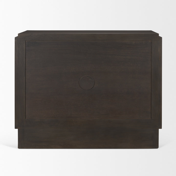 Wagner Dark Brown Wood w/ Arched Design Accent Cabinet Decor Mercana