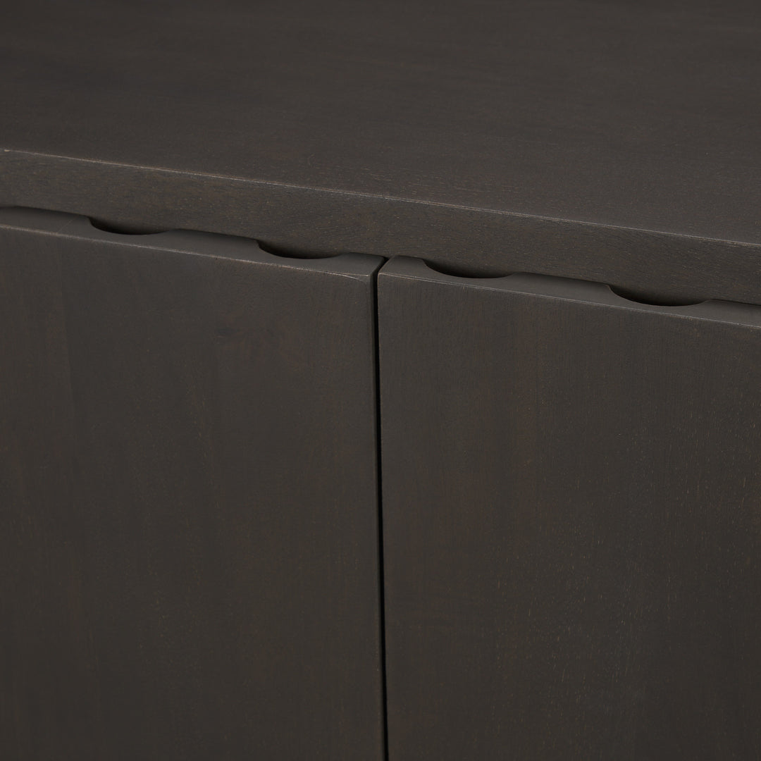 Wagner Dark Brown Wood w/ Arched Design Accent Cabinet Decor Mercana
