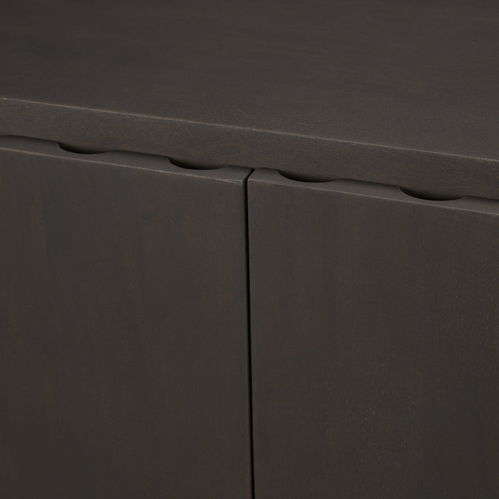 Wagner Dark Brown Wood w/ Arched Design Accent Cabinet Decor Mercana