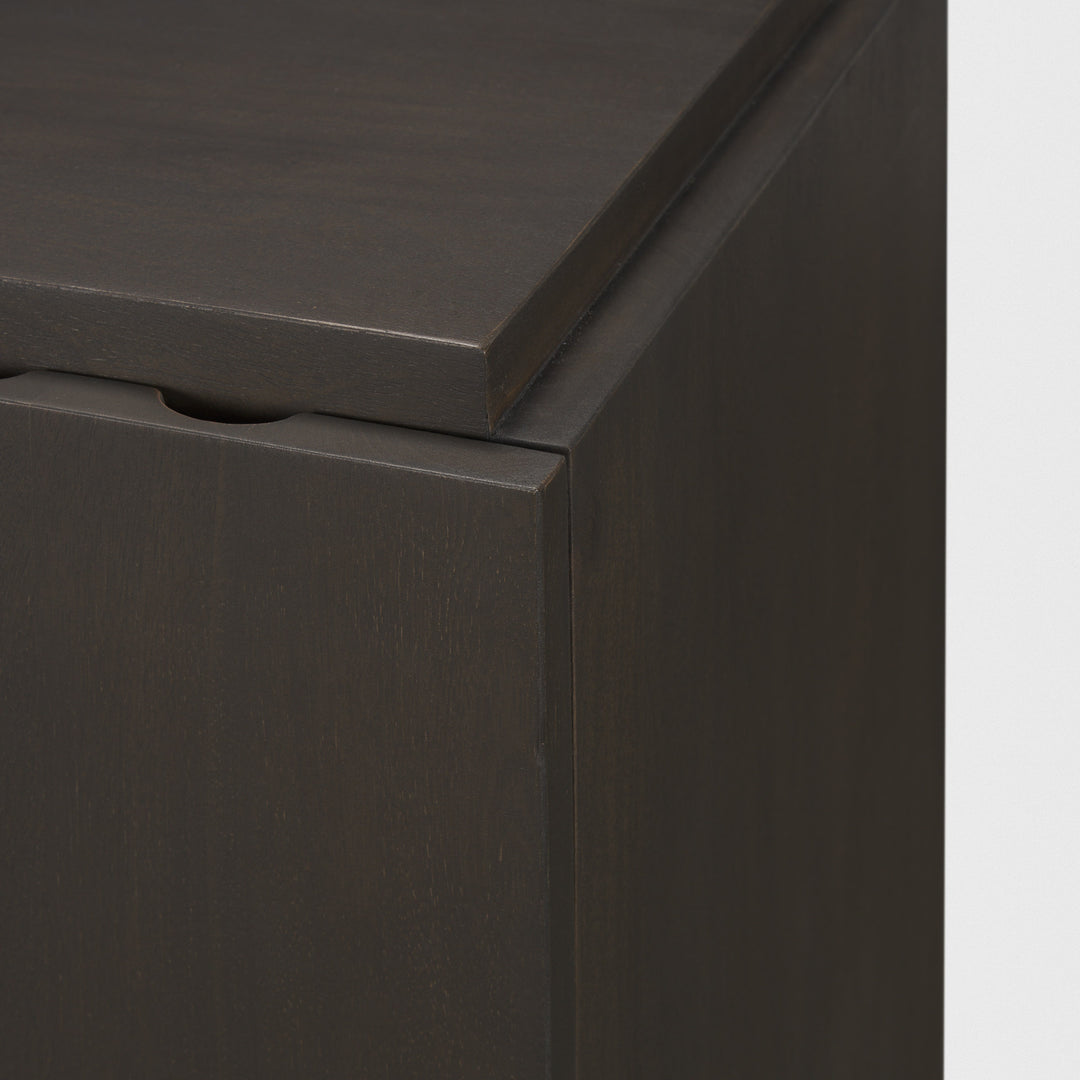 Wagner Dark Brown Wood w/ Arched Design Accent Cabinet Decor Mercana