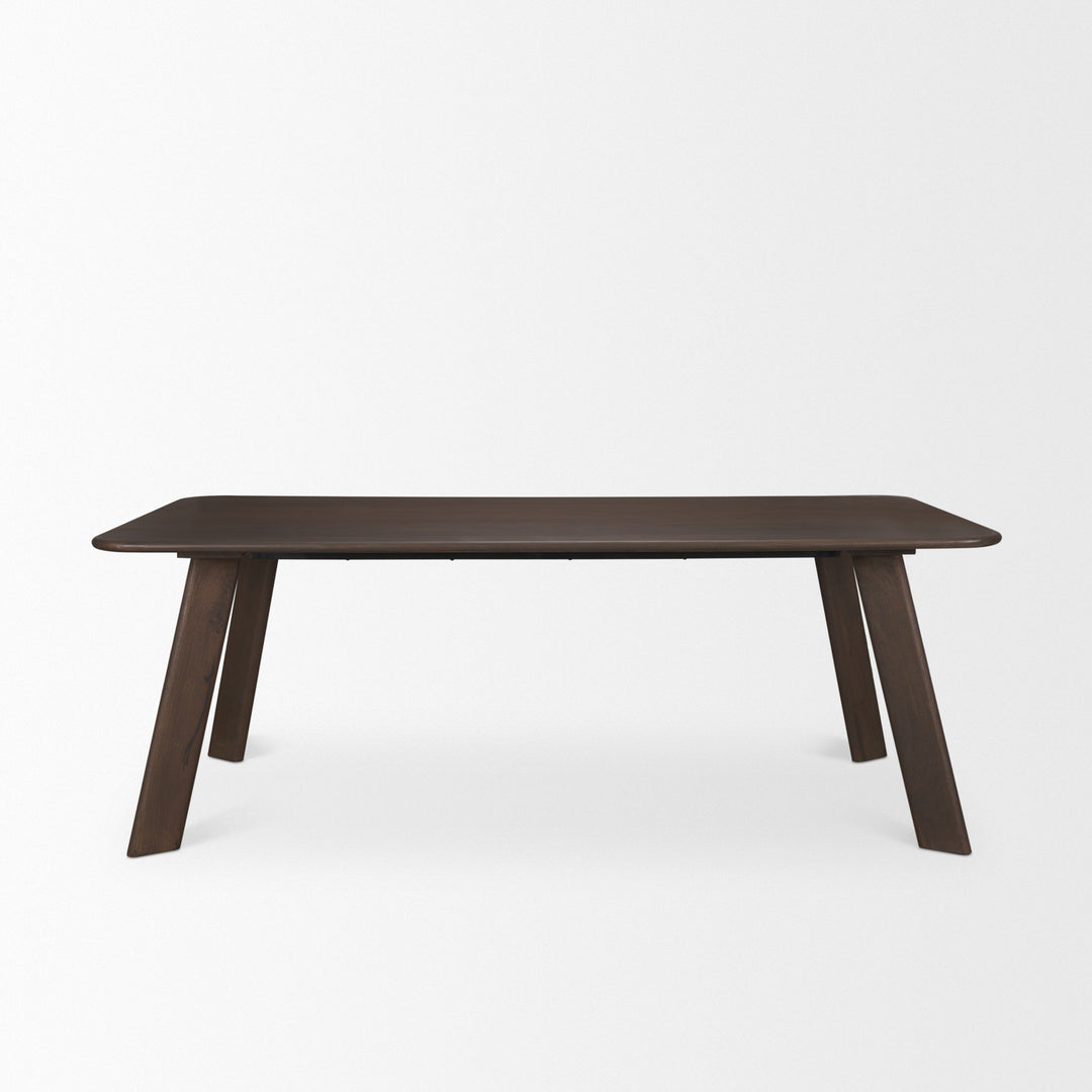 Welborn 84" Dark Brown Wood Rectangular Dining Table Dining Room Mercana