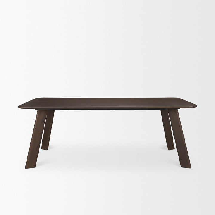 Welborn 84" Dark Brown Wood Rectangular Dining Table Dining Room Mercana