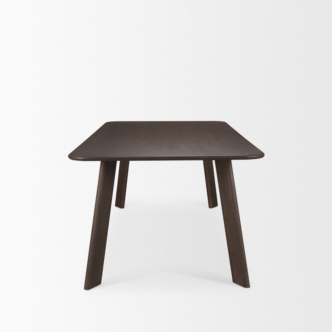 Welborn 84" Dark Brown Wood Rectangular Dining Table Dining Room Mercana