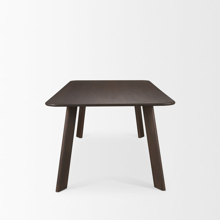 Welborn 84" Dark Brown Wood Rectangular Dining Table Dining Room Mercana