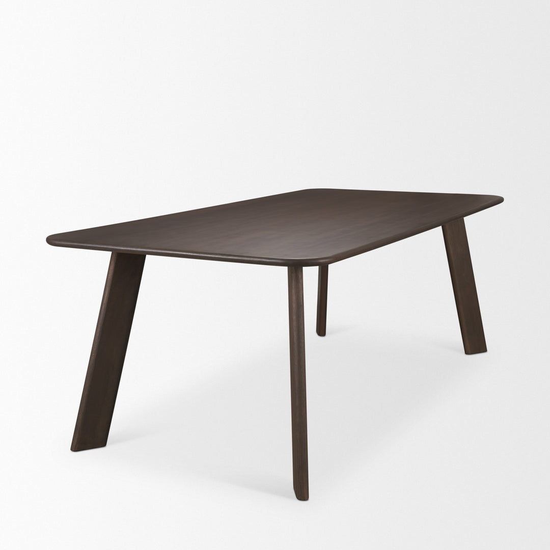 Welborn 84" Dark Brown Wood Rectangular Dining Table Dining Room Mercana
