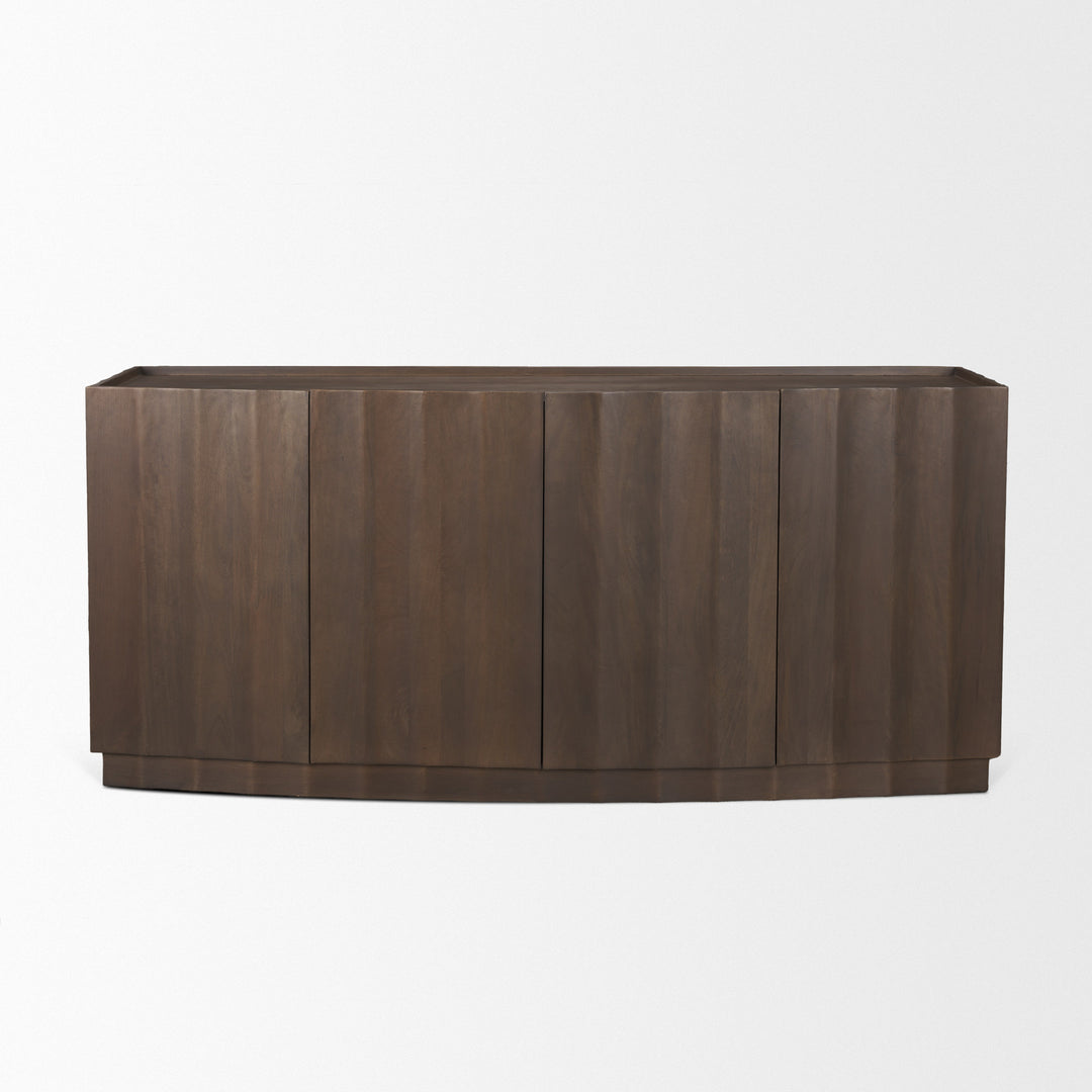 Swanson Dark Brown Wooden Scalloped Sideboard Dining Room Mercana