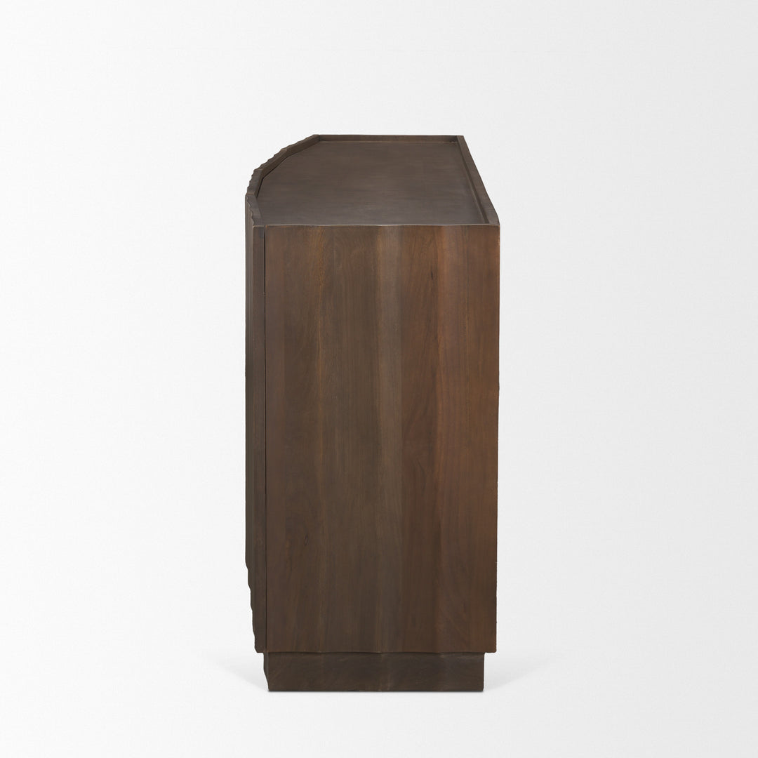 Swanson Dark Brown Wooden Scalloped Sideboard Dining Room Mercana