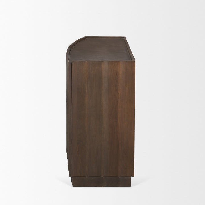 Swanson Dark Brown Wooden Scalloped Sideboard Dining Room Mercana