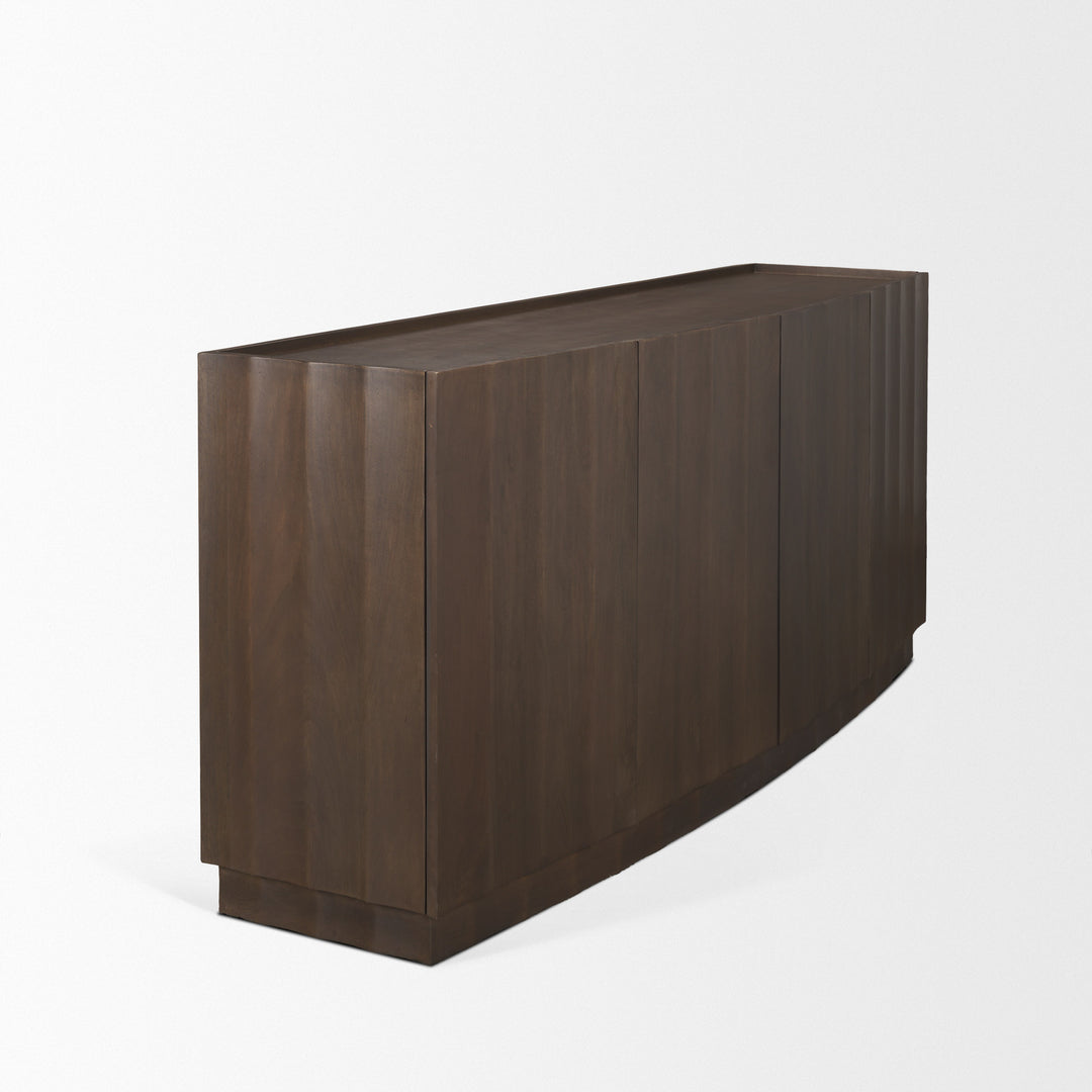 Swanson Dark Brown Wooden Scalloped Sideboard Dining Room Mercana