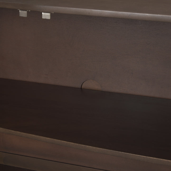 Swanson Dark Brown Wooden Scalloped Sideboard Dining Room Mercana