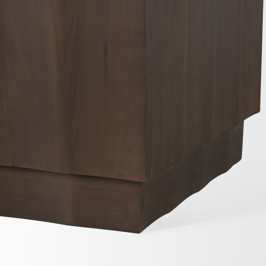 Swanson Dark Brown Wooden Scalloped Sideboard Dining Room Mercana