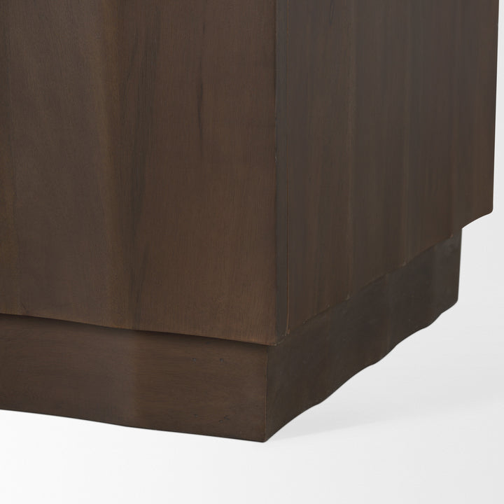 Swanson Dark Brown Wooden Scalloped Sideboard Dining Room Mercana