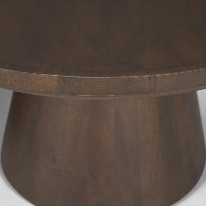 Takoda Dark Brown Wood Tapered Drum Nesting Coffee Tables Living Room Mercana