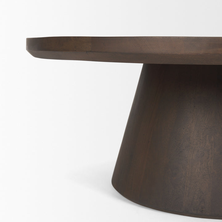 Takoda Dark Brown Wood Tapered Drum Nesting Coffee Tables Living Room Mercana