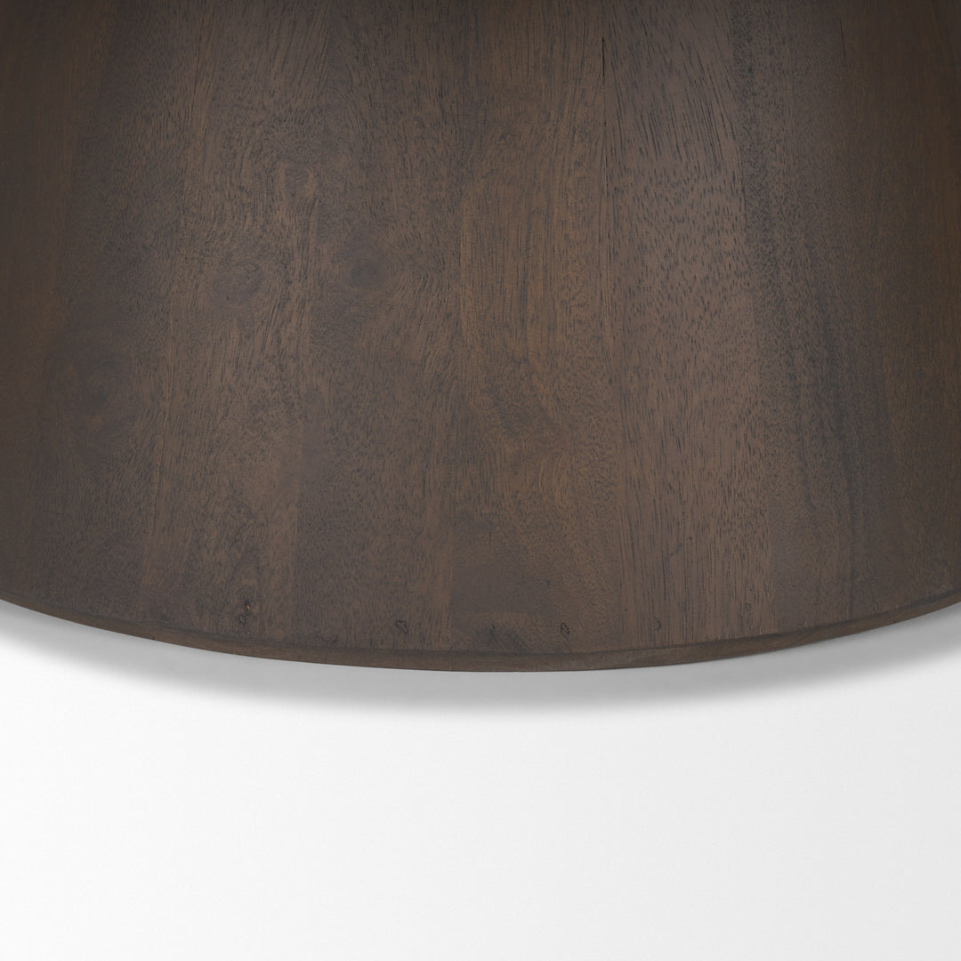 Takoda Dark Brown Wood Tapered Drum Nesting Coffee Tables Living Room Mercana