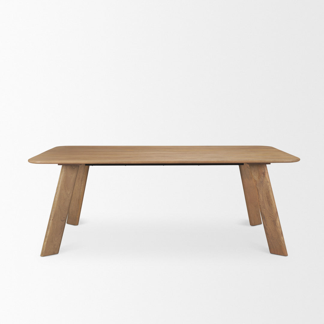 Welborn 84" Light Brown Wood Rectangular Dining Table Dining Room Mercana